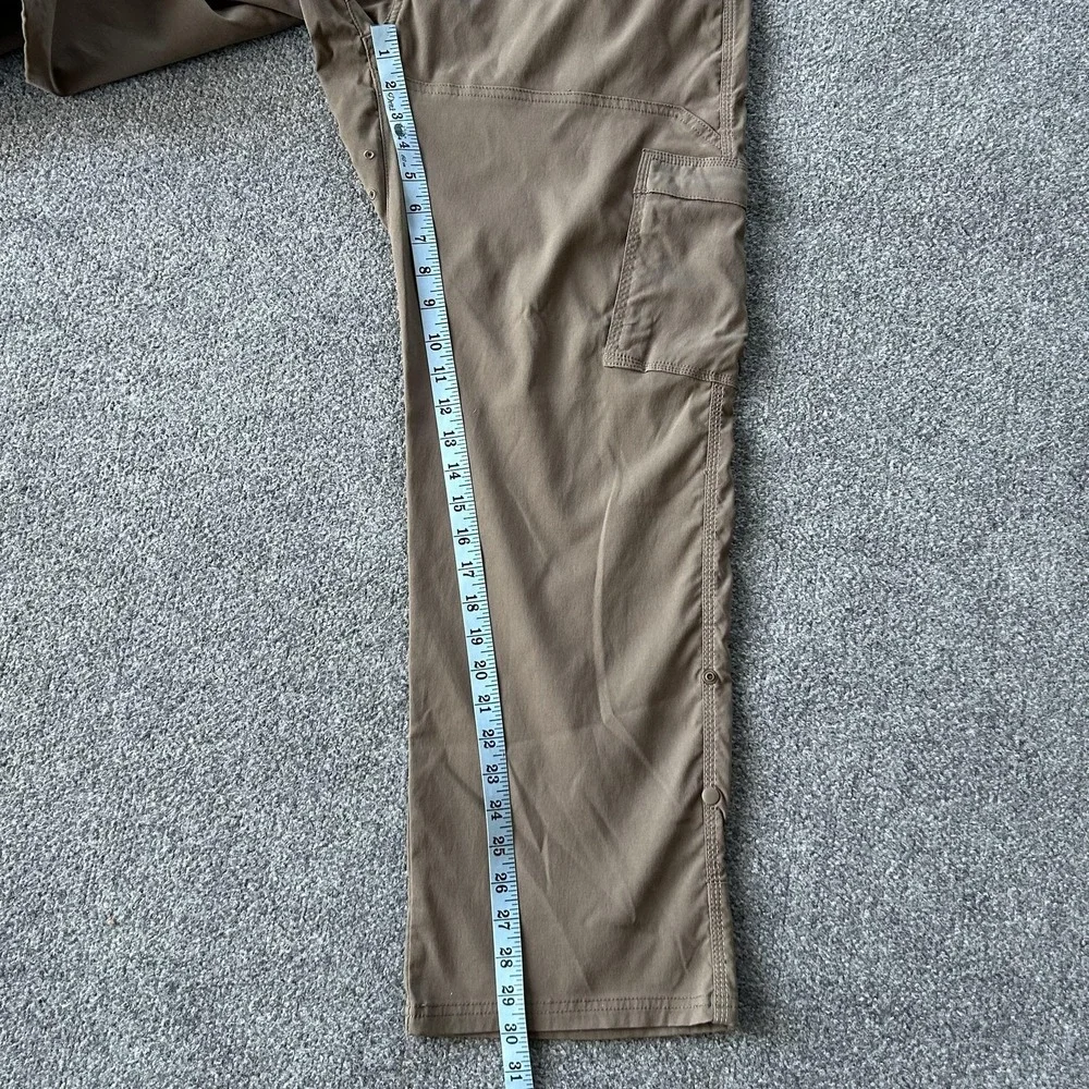 Prana Breathe Pants Mens Large 30L Brown Nylon Hiking Cargo Style‎ MAST30111